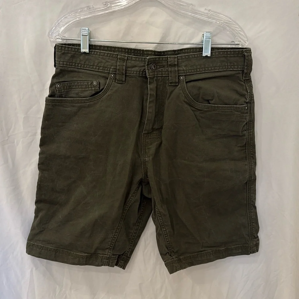 Prana Green Flat Front Shorts Versatile Everyday Wear sz 32 - 9L
